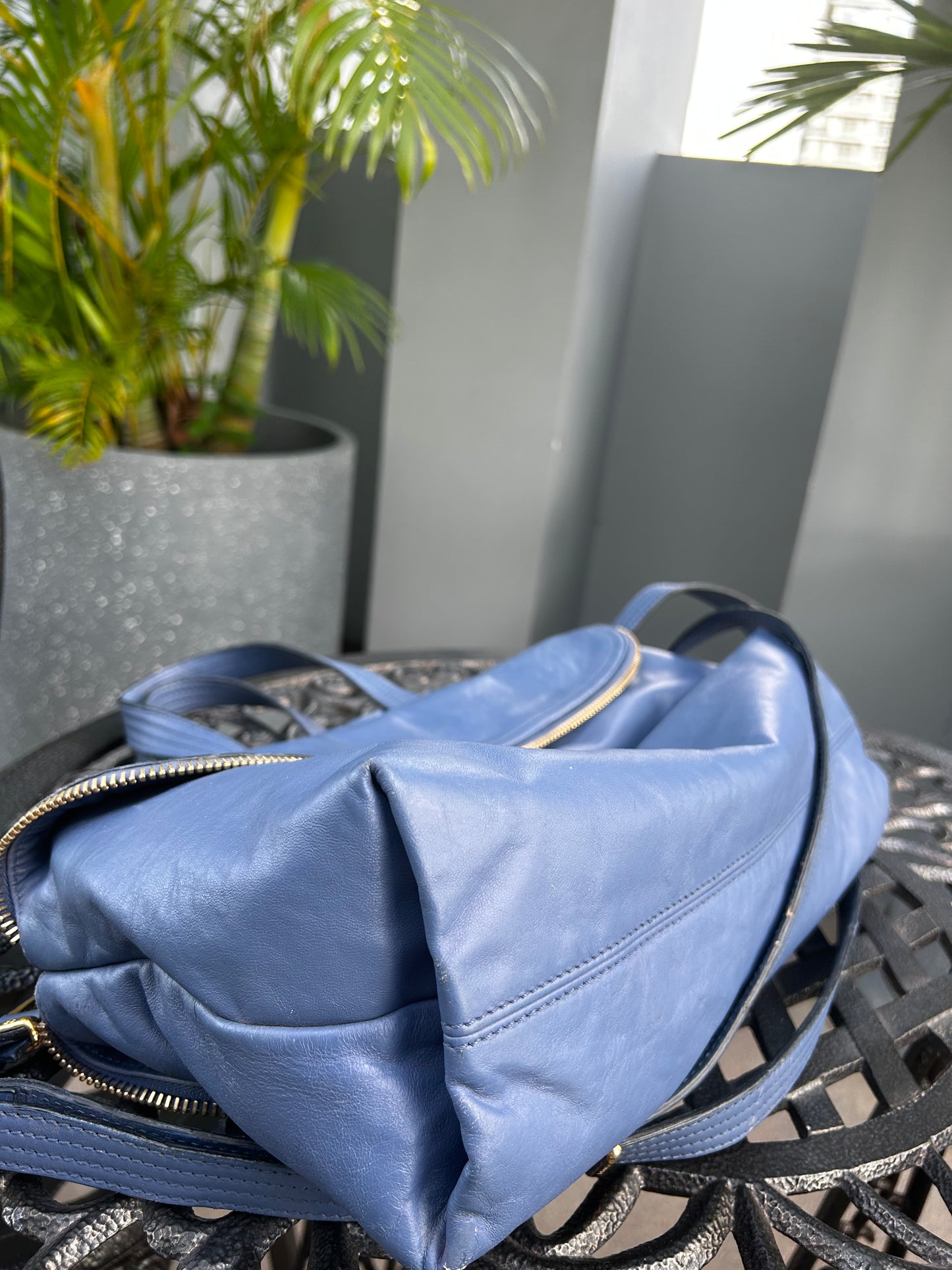 Fendi leather zip it bag - sac Zip It Fendi cuir bleu