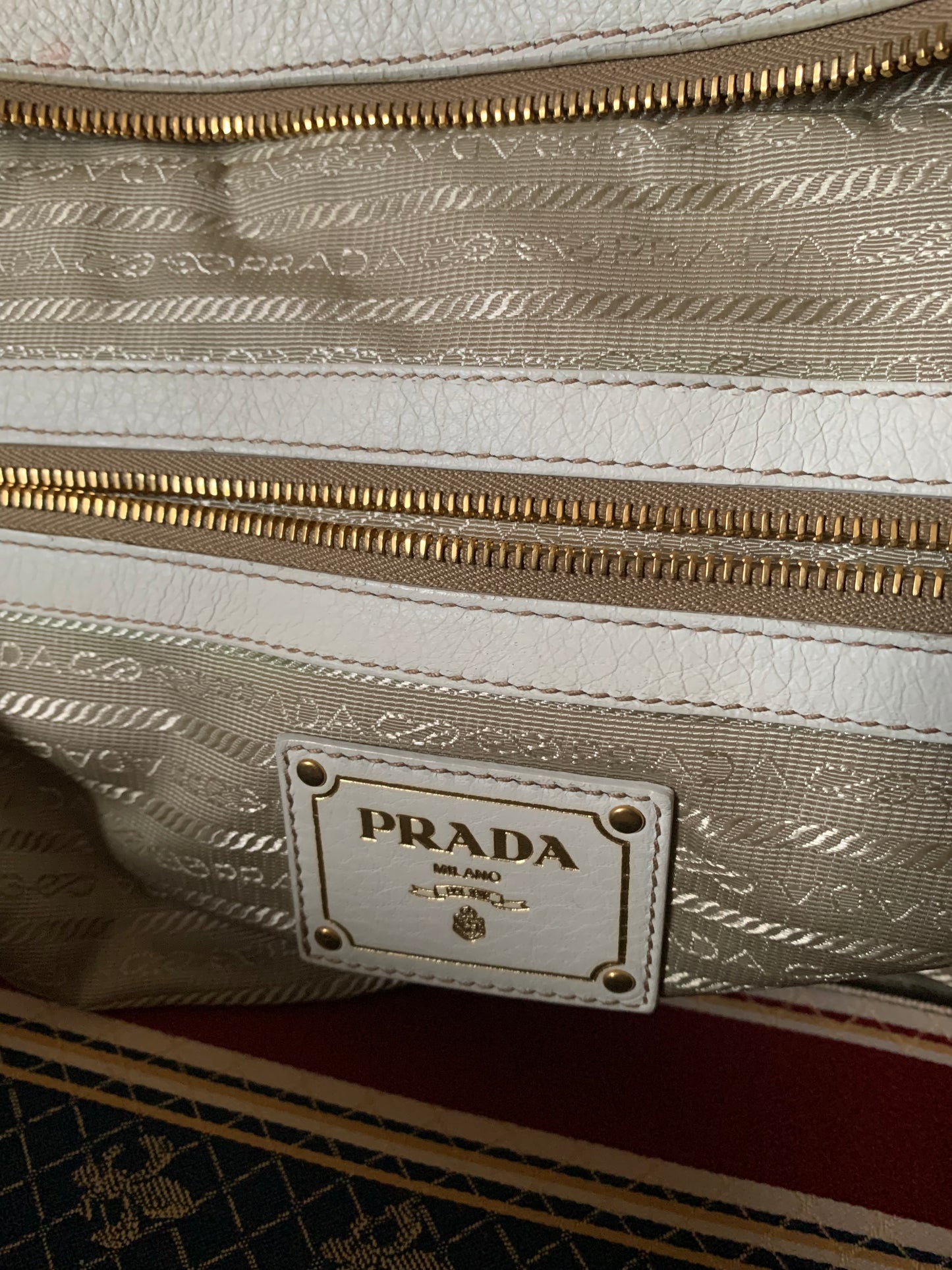 Sac Prada cuir blanc
