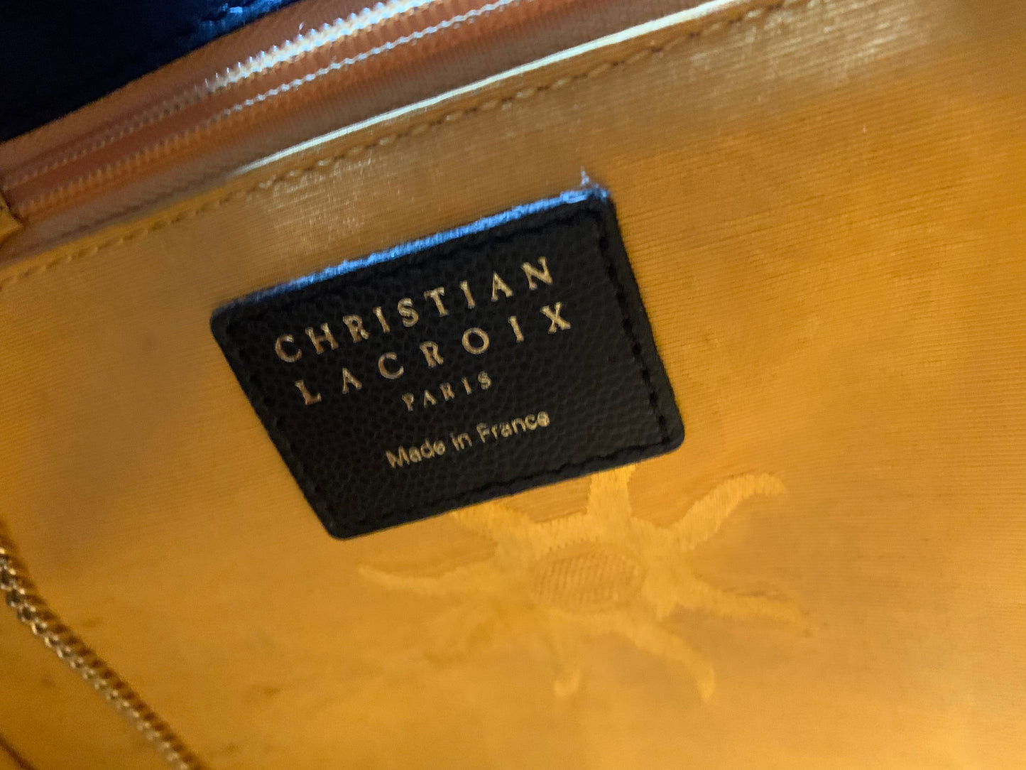 Sac cuir noir bi matière Christian Lacroix