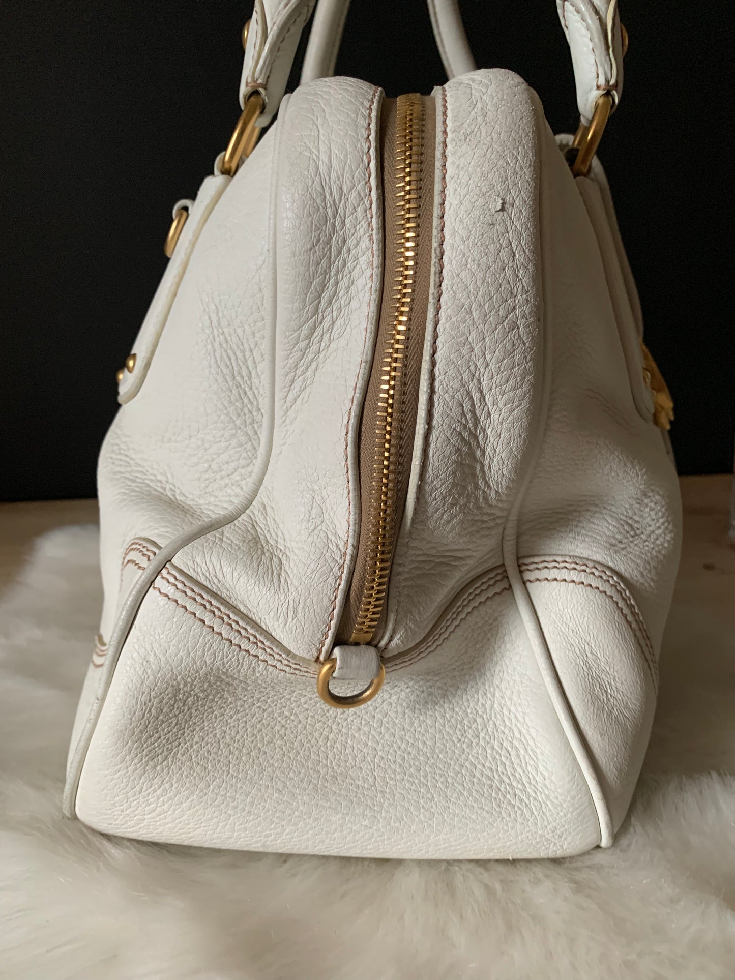 Sac Prada cuir blanc