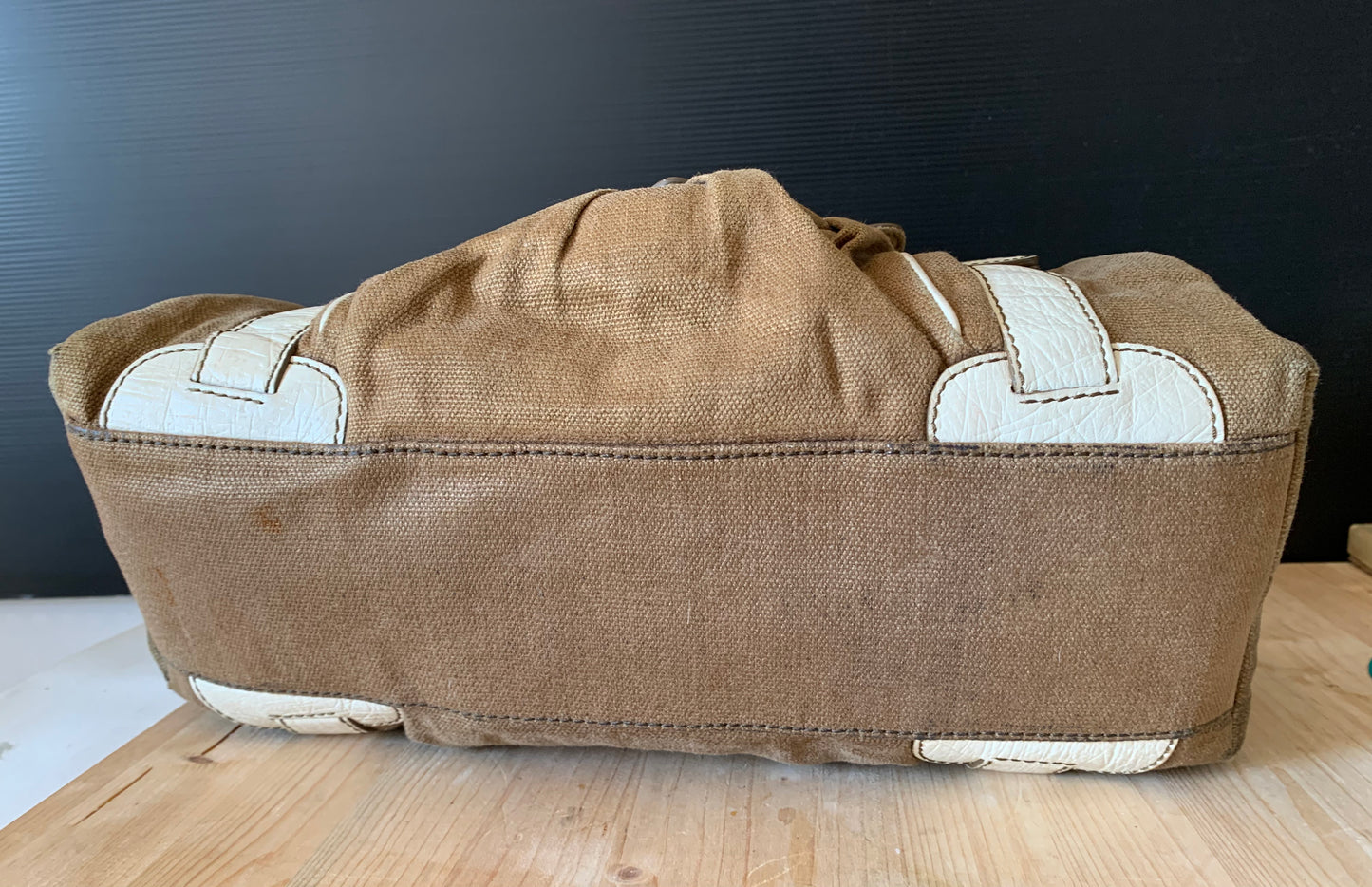 Sac toile et cuir Céline vintage