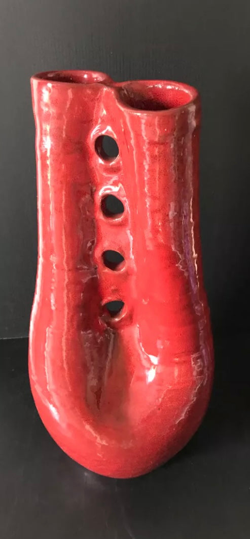 Vase céramique rouge