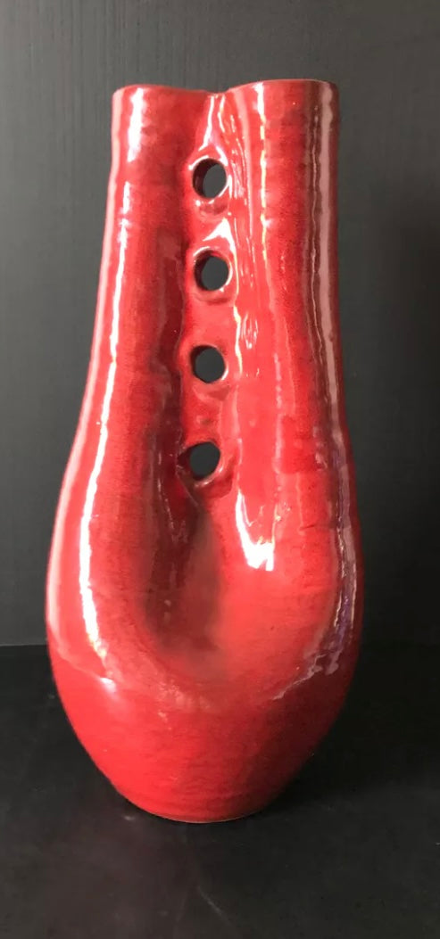 Vase céramique rouge