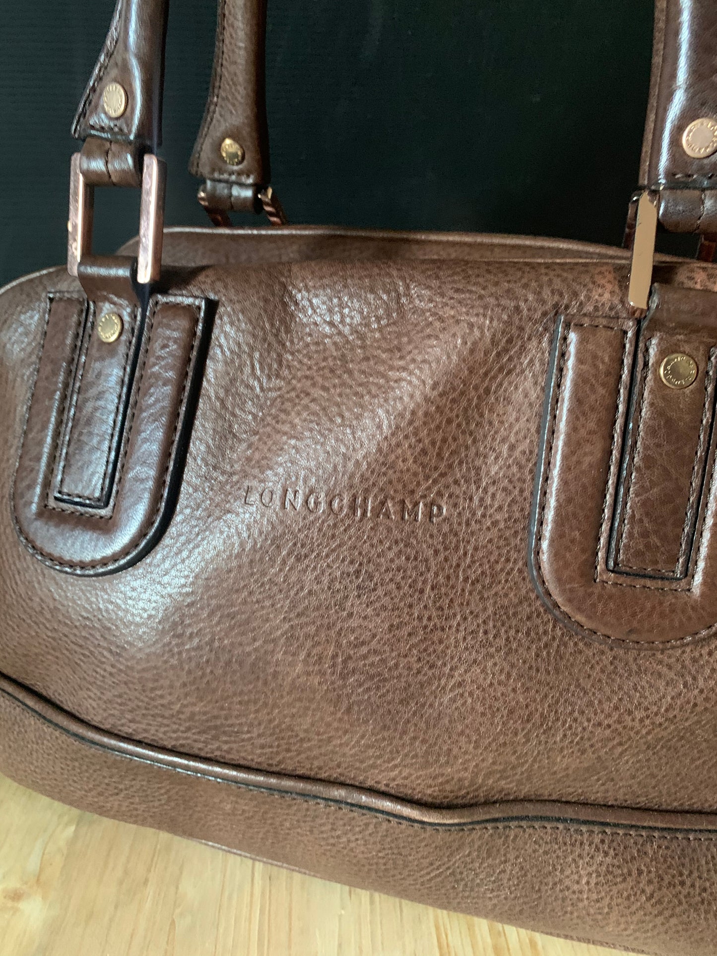 Sac cuir marron Cosmos Longchamp