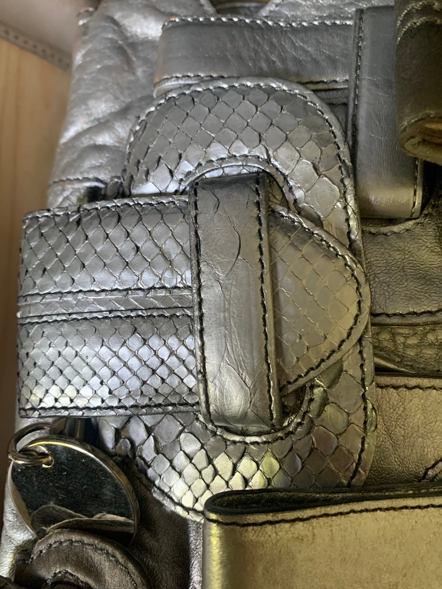 Sac Chloe Saskia cuir argent