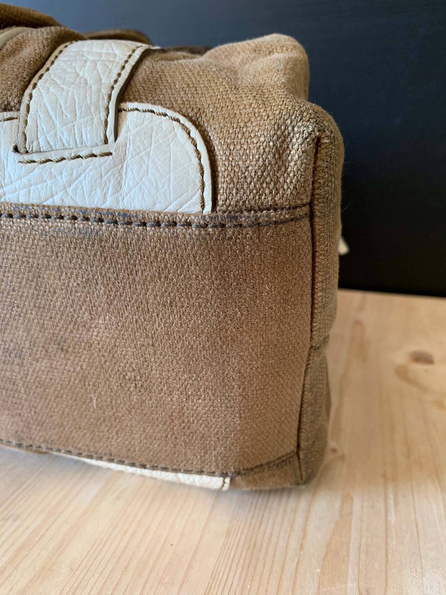 Sac toile et cuir Céline vintage