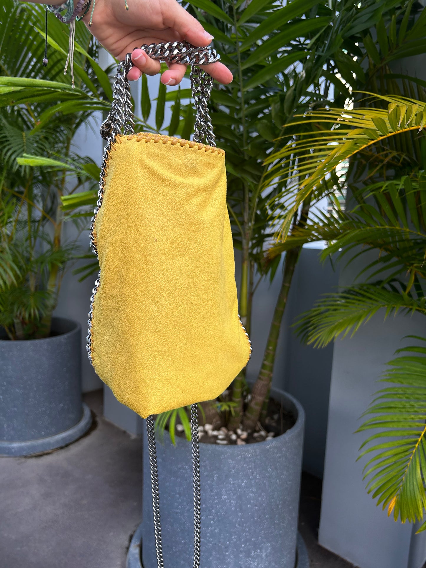Stella McCartney Yellow small shaggy deer Falabella shoulder bag