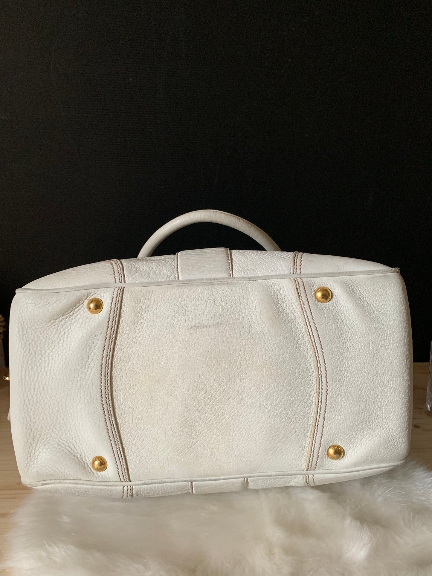 Sac Prada cuir blanc