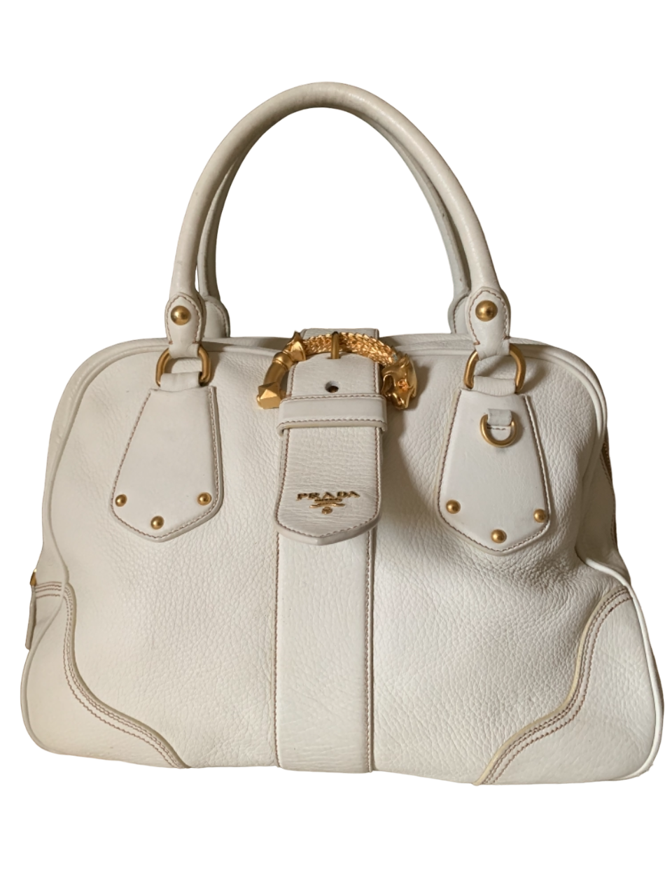 Sac Prada cuir blanc