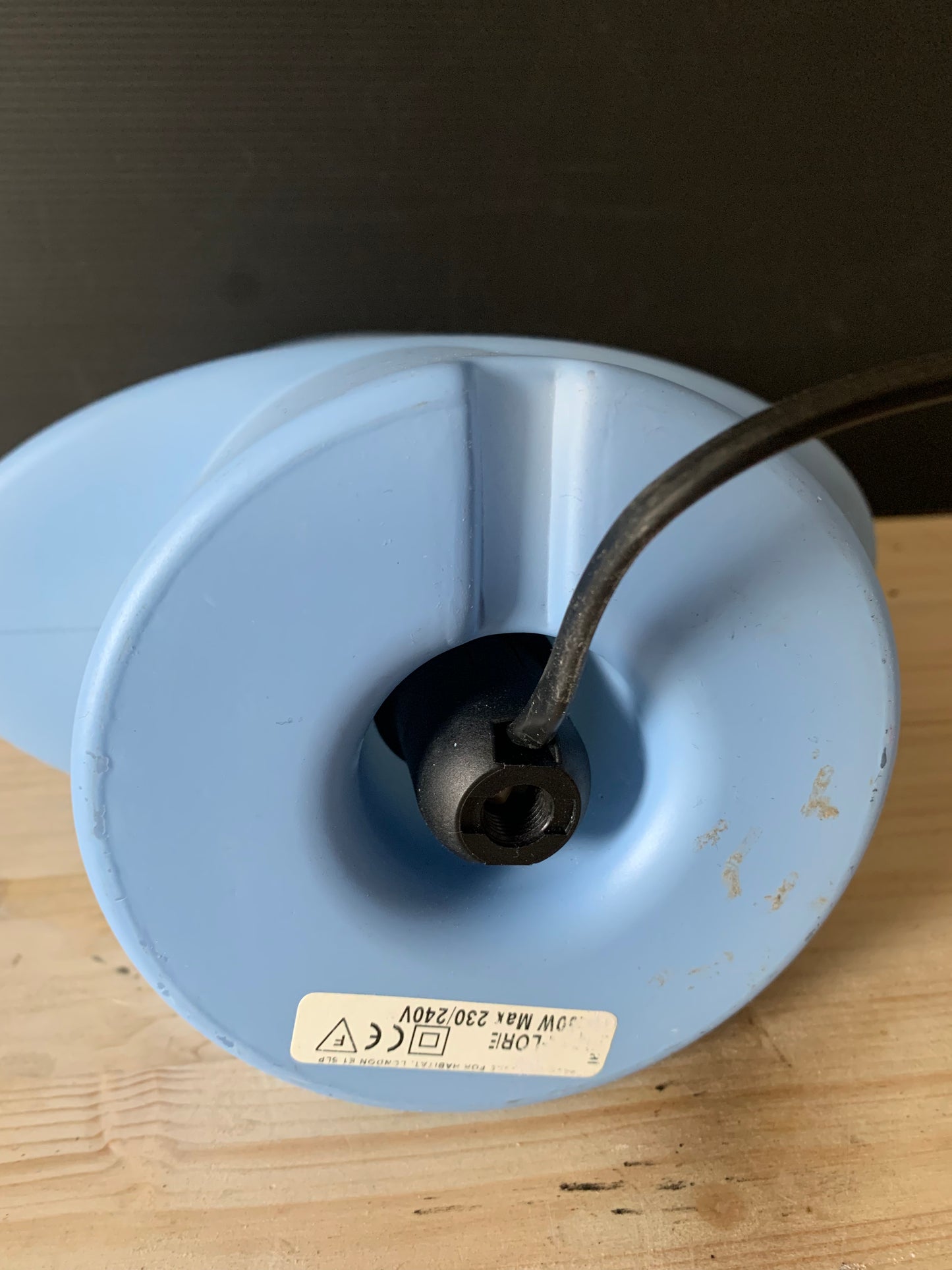 Lampe champignon bleue Habitat vintage