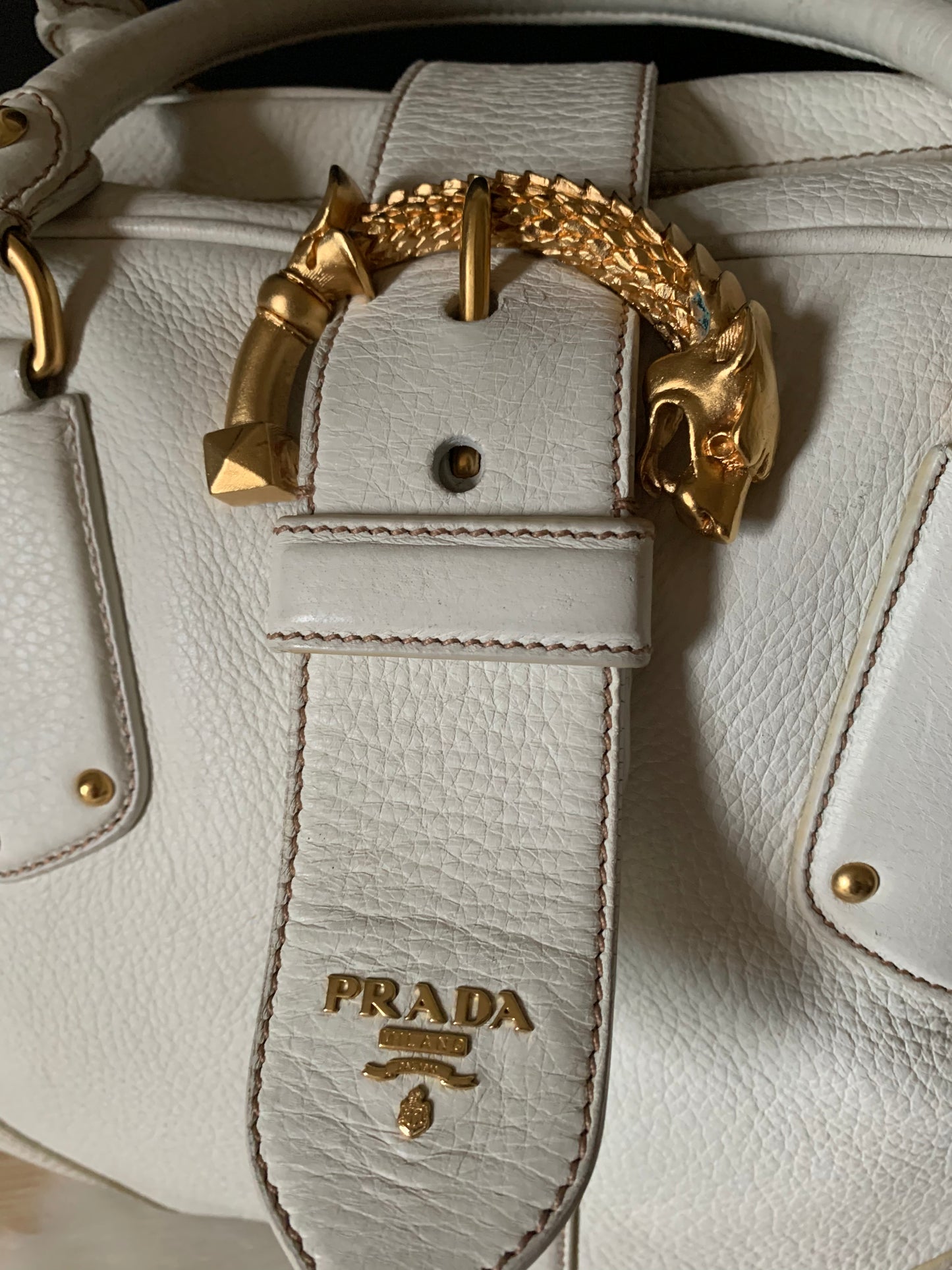 Sac Prada cuir blanc