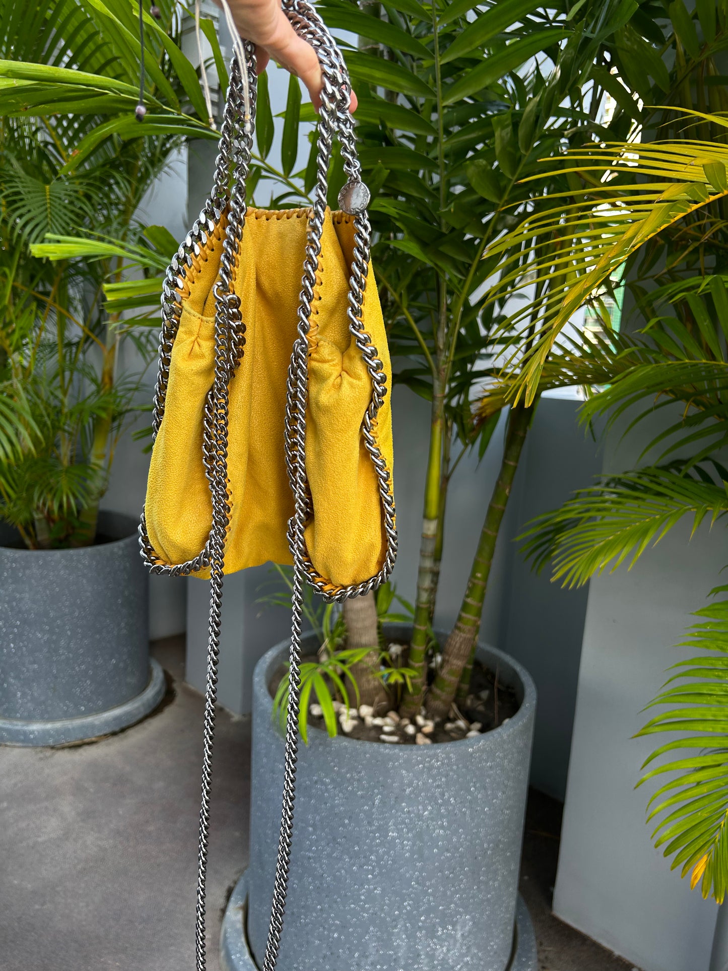 Stella McCartney Yellow small shaggy deer Falabella shoulder bag