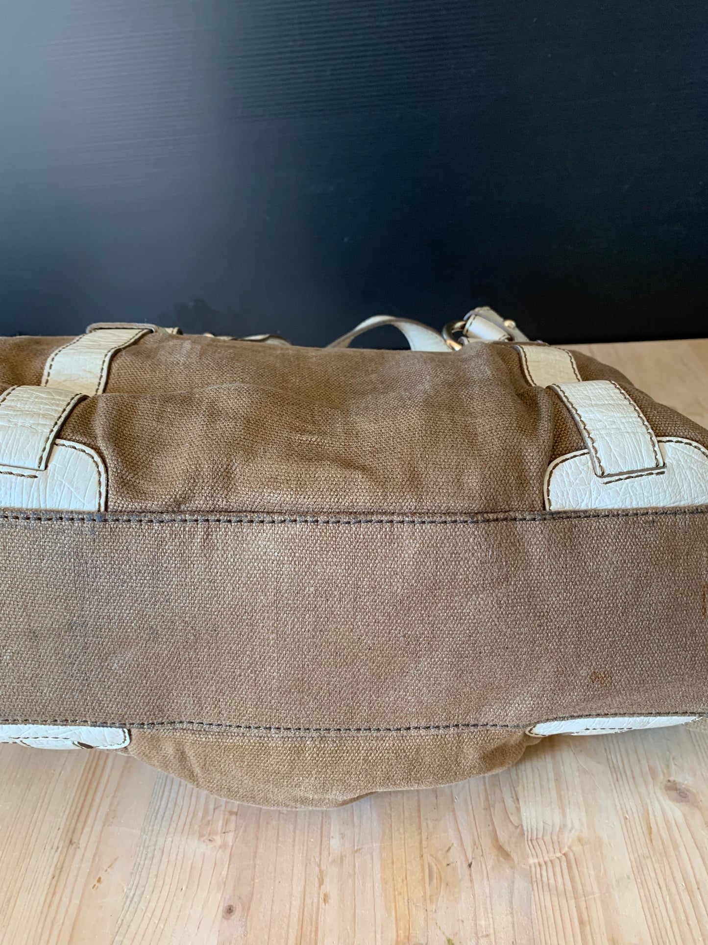 Sac toile et cuir Céline vintage