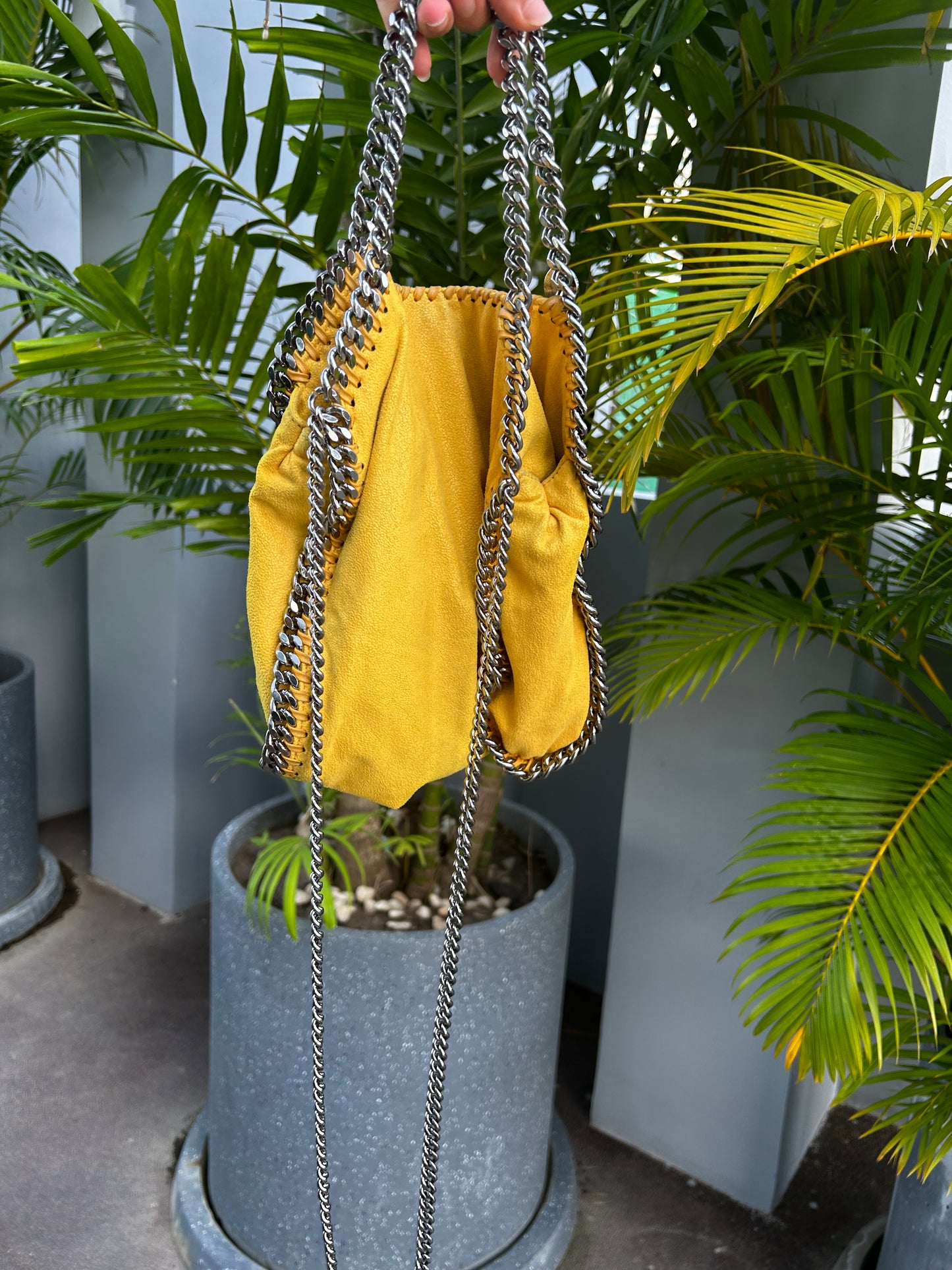 Stella McCartney Yellow small shaggy deer Falabella shoulder bag
