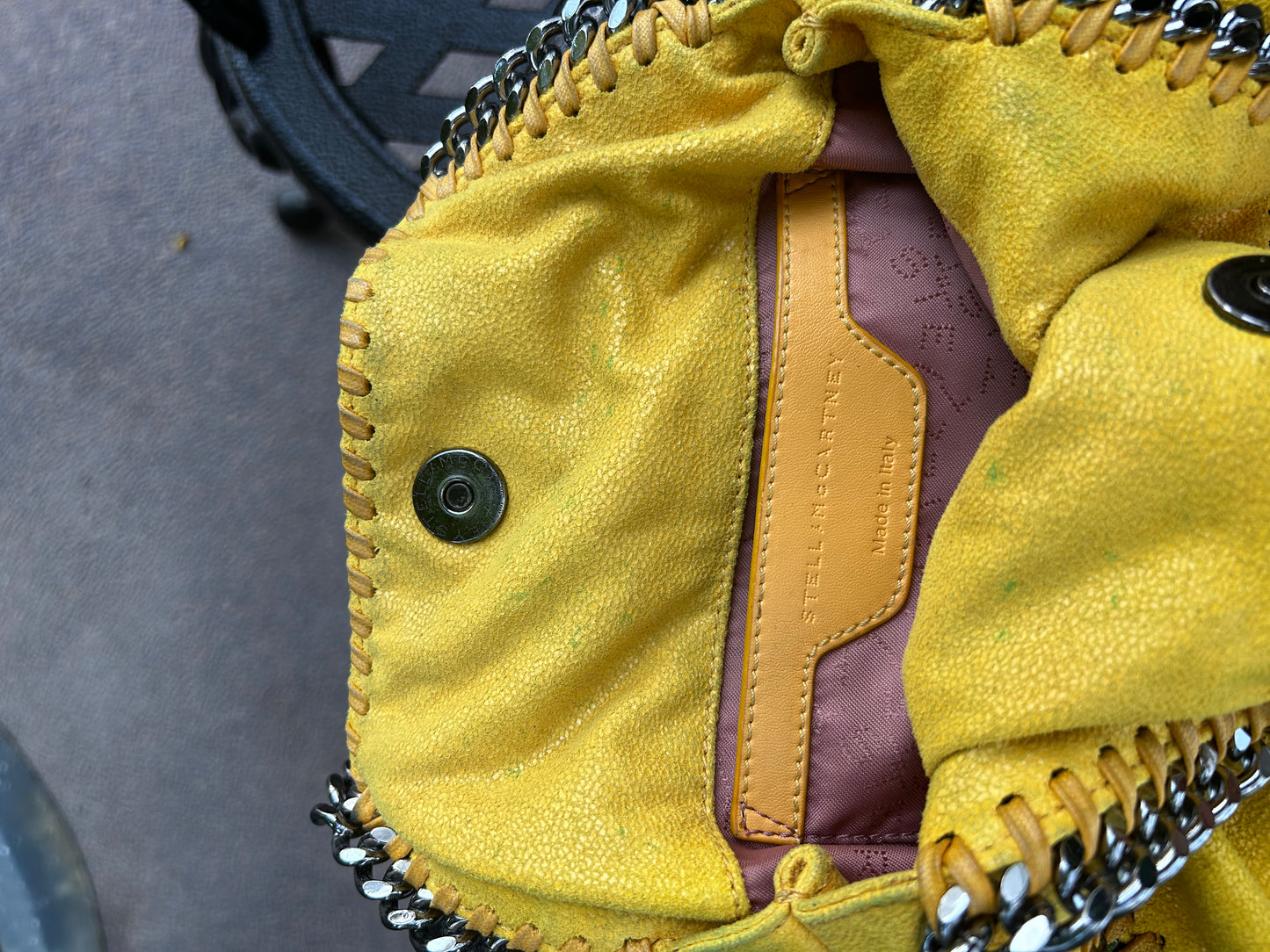 Stella McCartney Yellow small shaggy deer Falabella shoulder bag