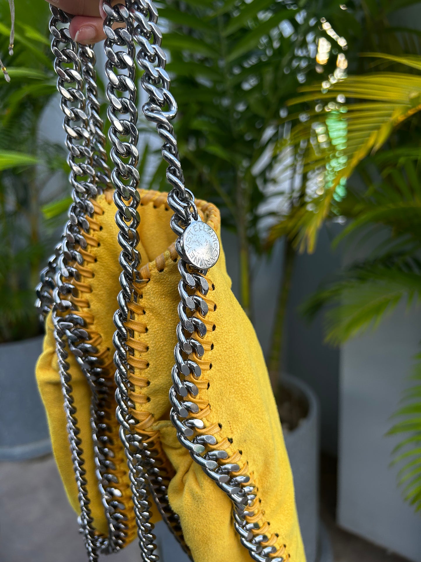 Stella McCartney Yellow small shaggy deer Falabella shoulder bag