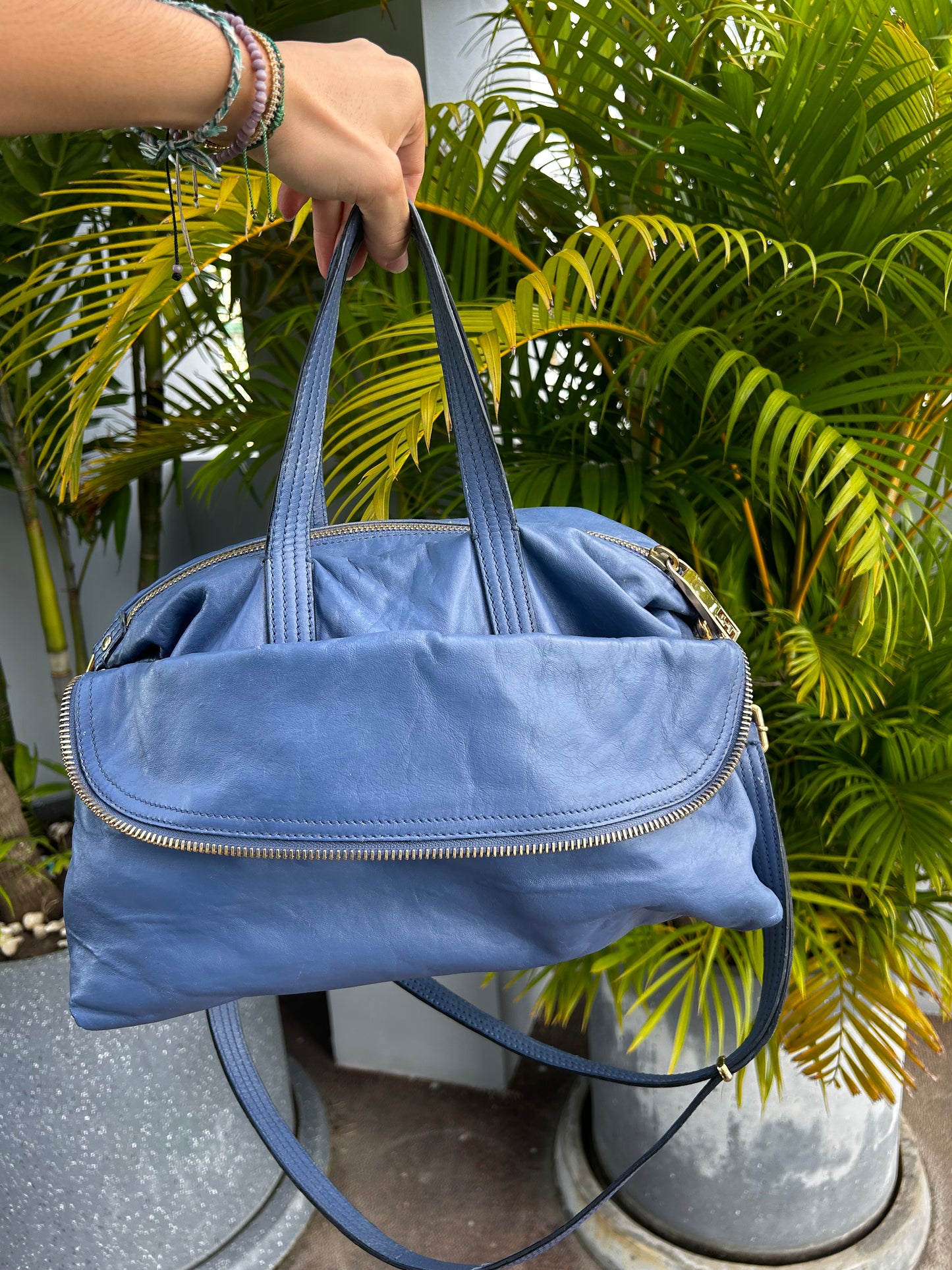 Fendi leather zip it bag - sac Zip It Fendi cuir bleu