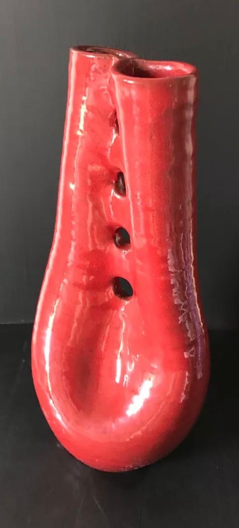 Vase céramique rouge