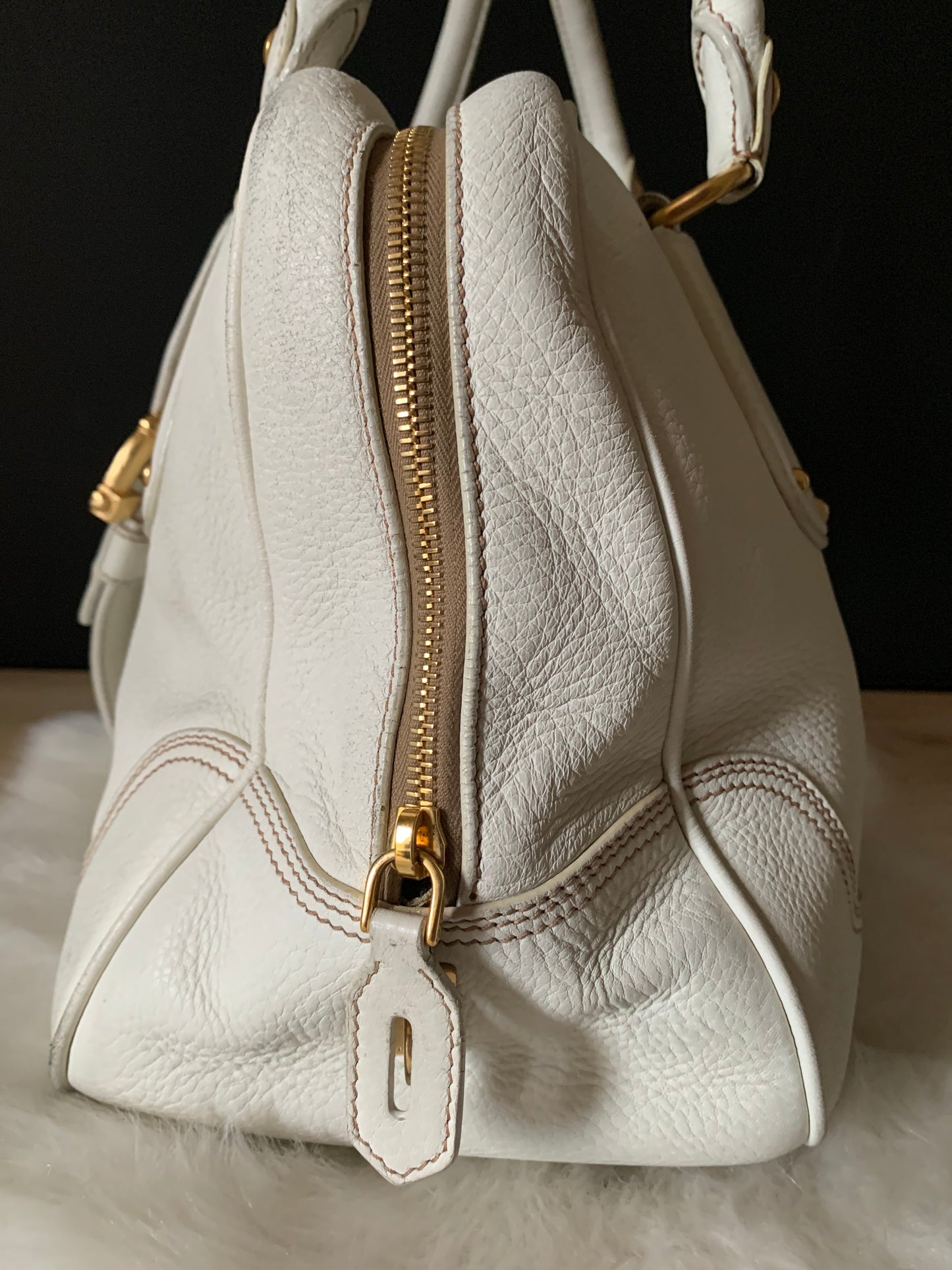 Sac Prada cuir blanc