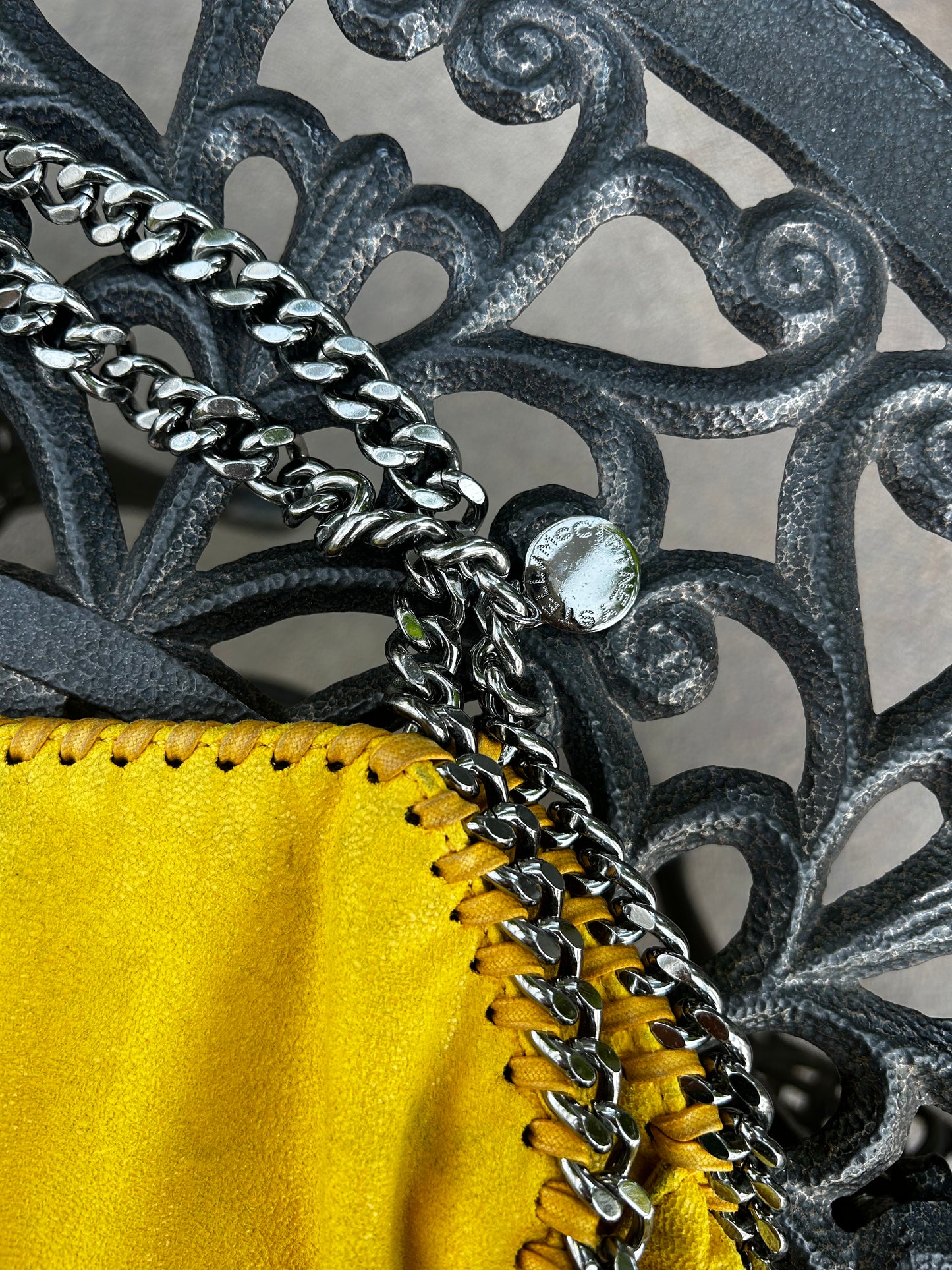 Stella McCartney Yellow small shaggy deer Falabella shoulder bag