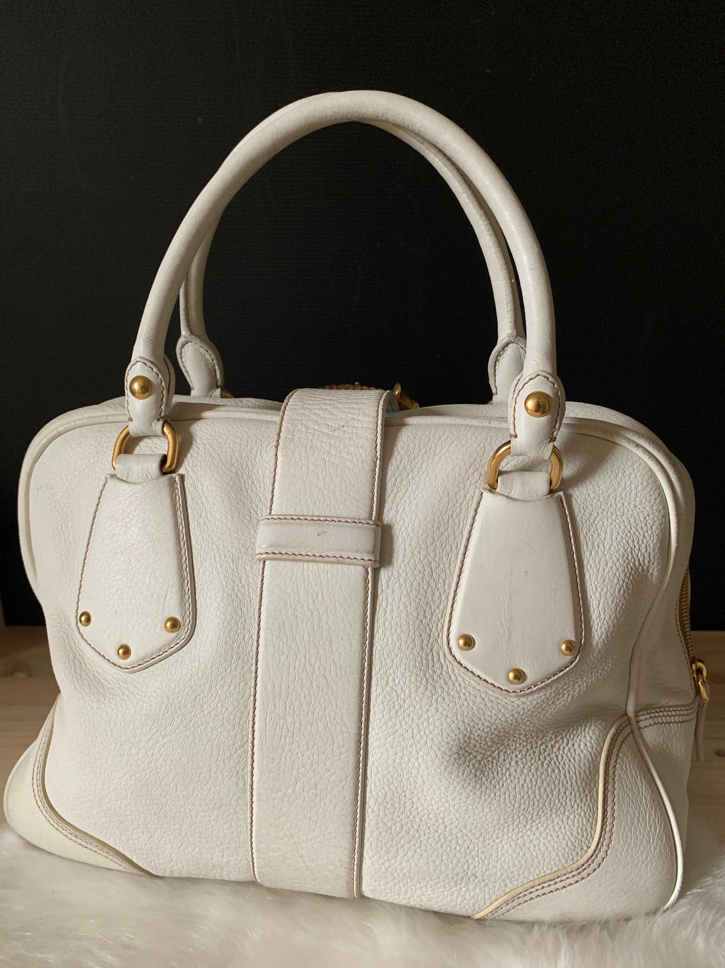 Sac Prada cuir blanc