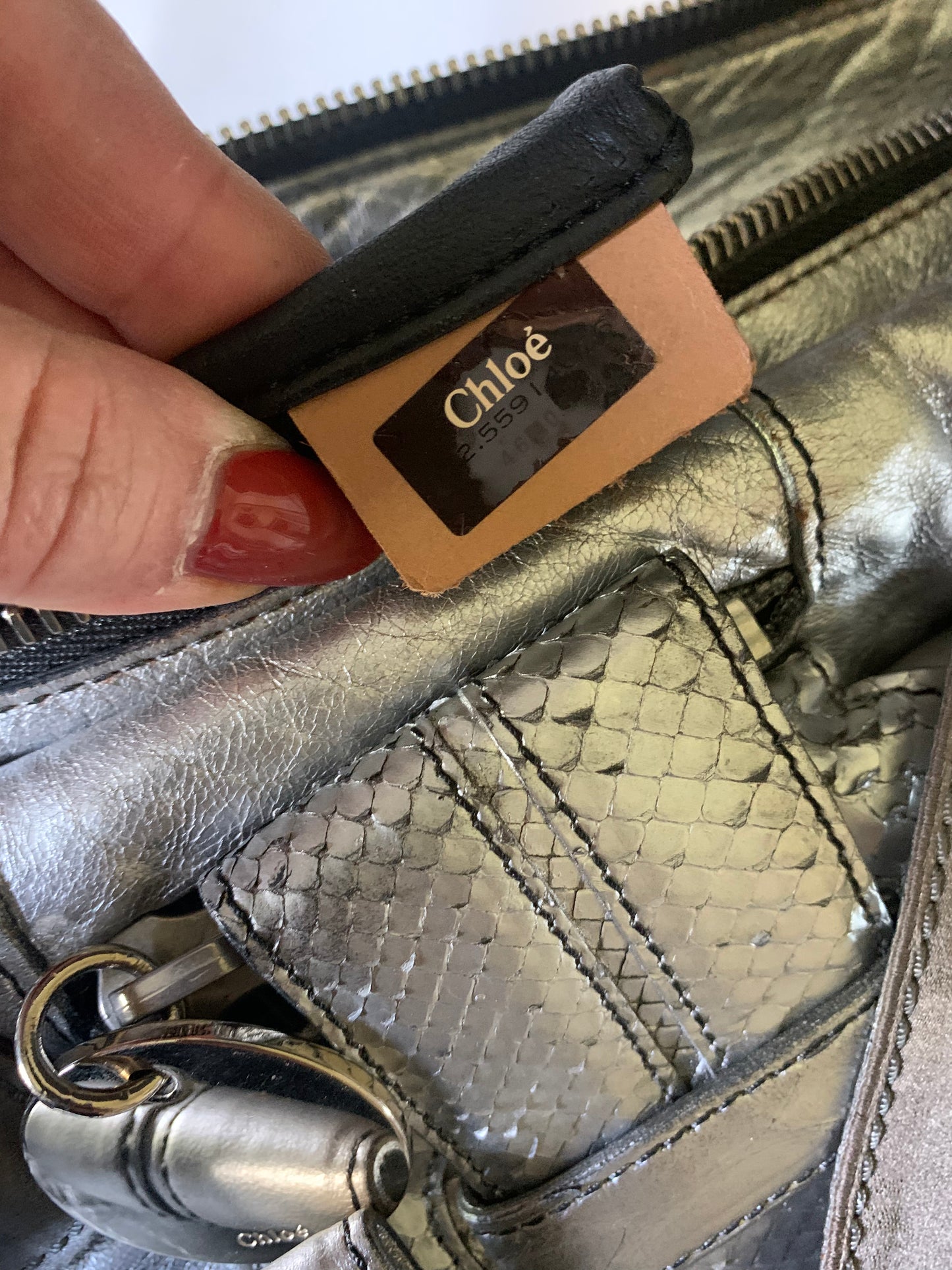 Sac Chloe Saskia cuir argent