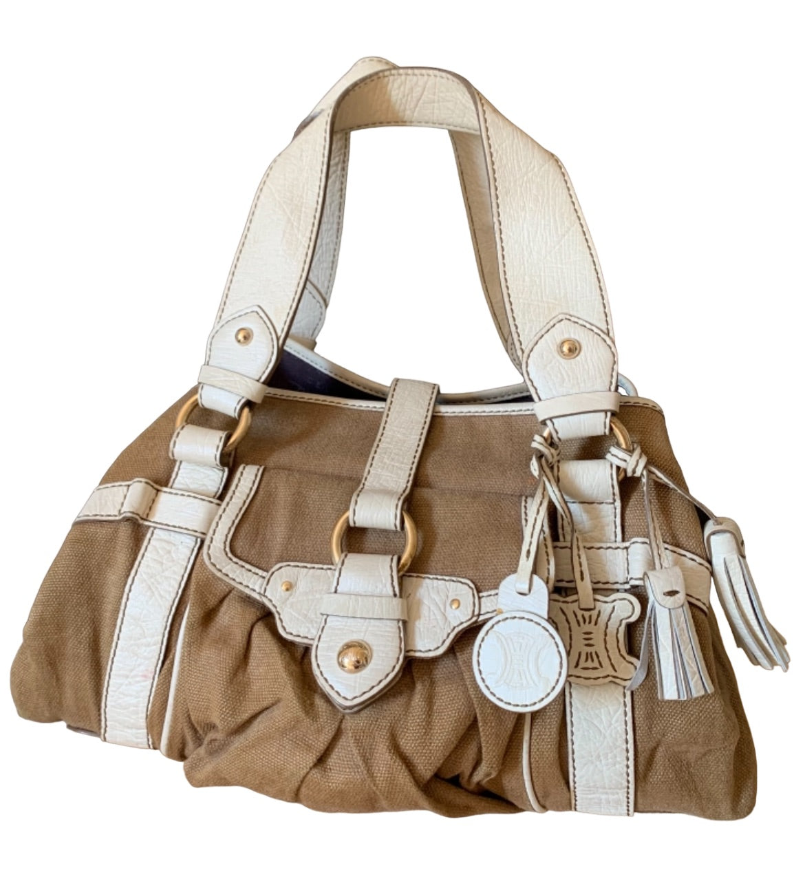 Sac toile et cuir Céline vintage