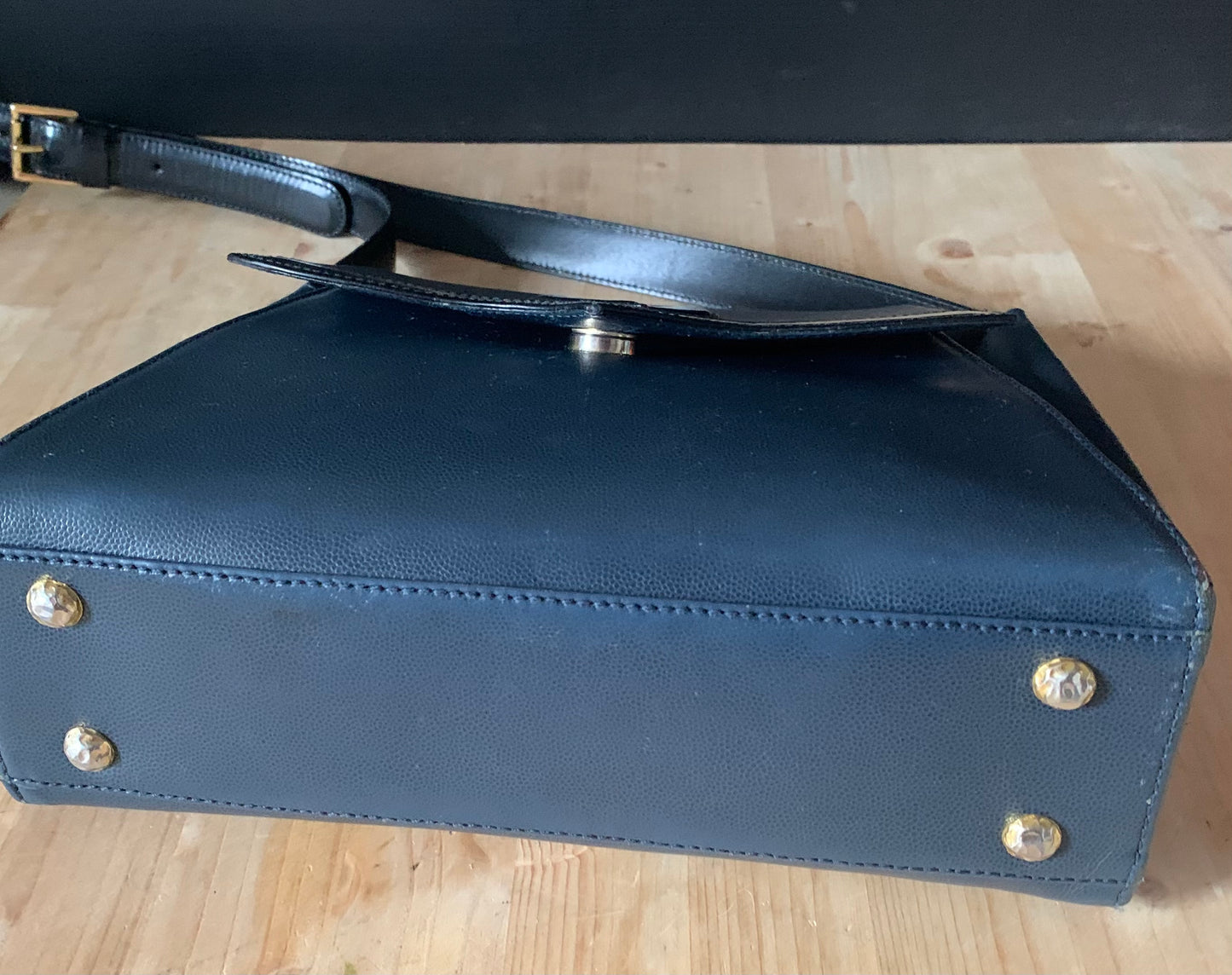 Sac cuir noir bi matière Christian Lacroix