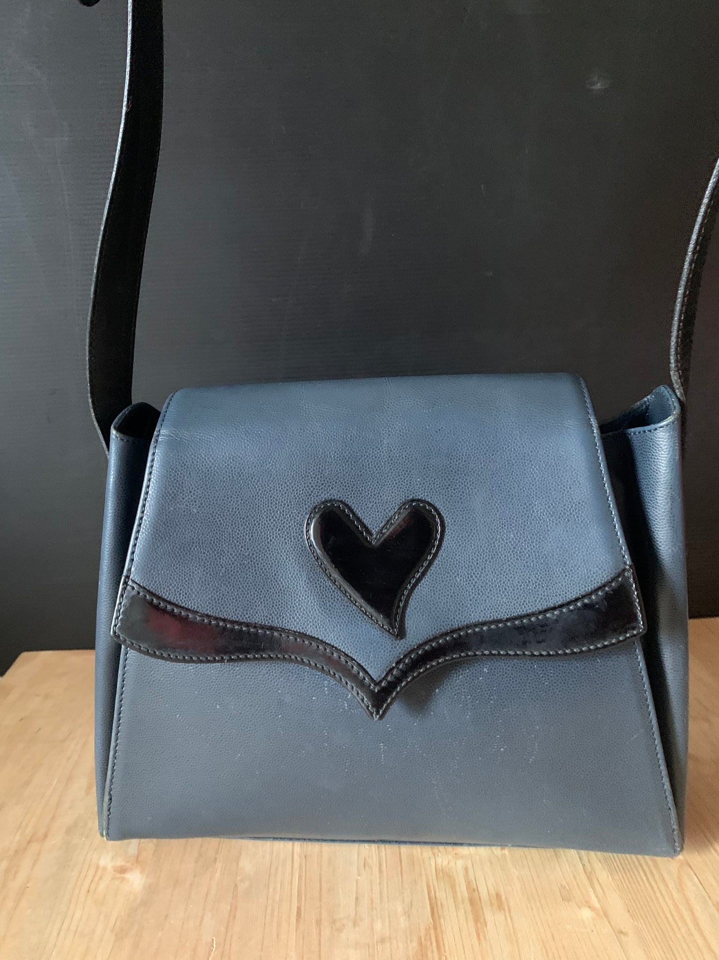Sac cuir noir bi matière Christian Lacroix