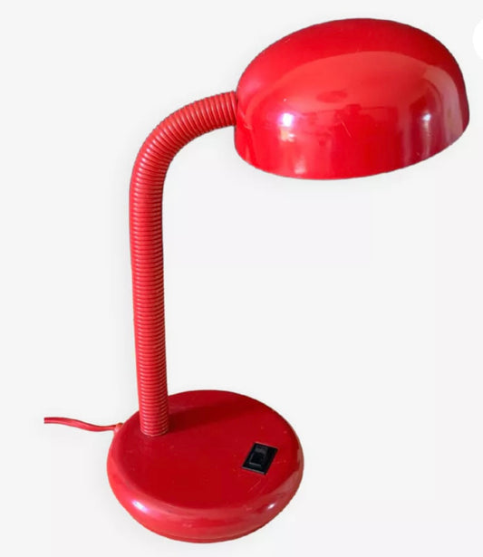 Lampe de bureau rouge vintage