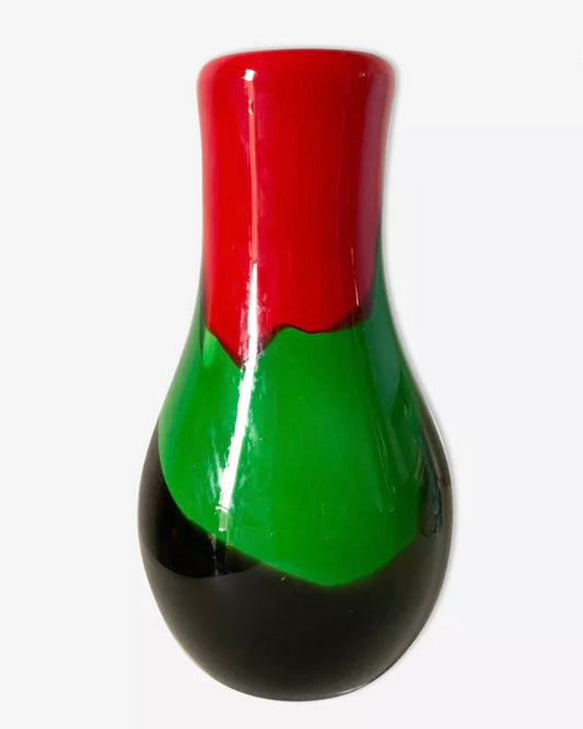 Vase en verre multicolore