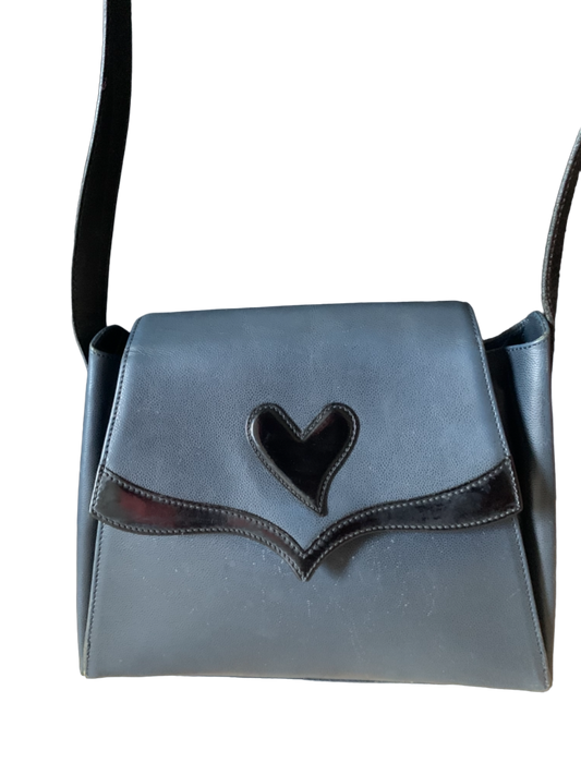 Sac cuir noir bi matière Christian Lacroix