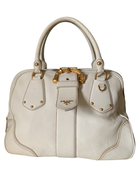 Sac Prada cuir blanc