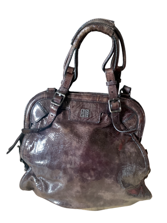 Grand sac cuir vernis marron Givenchy