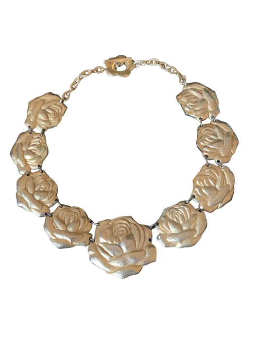 Collier doré roses Kenzo