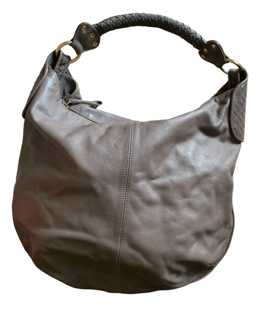 Grand sac cuir marron glacé hobo Le Tanneur